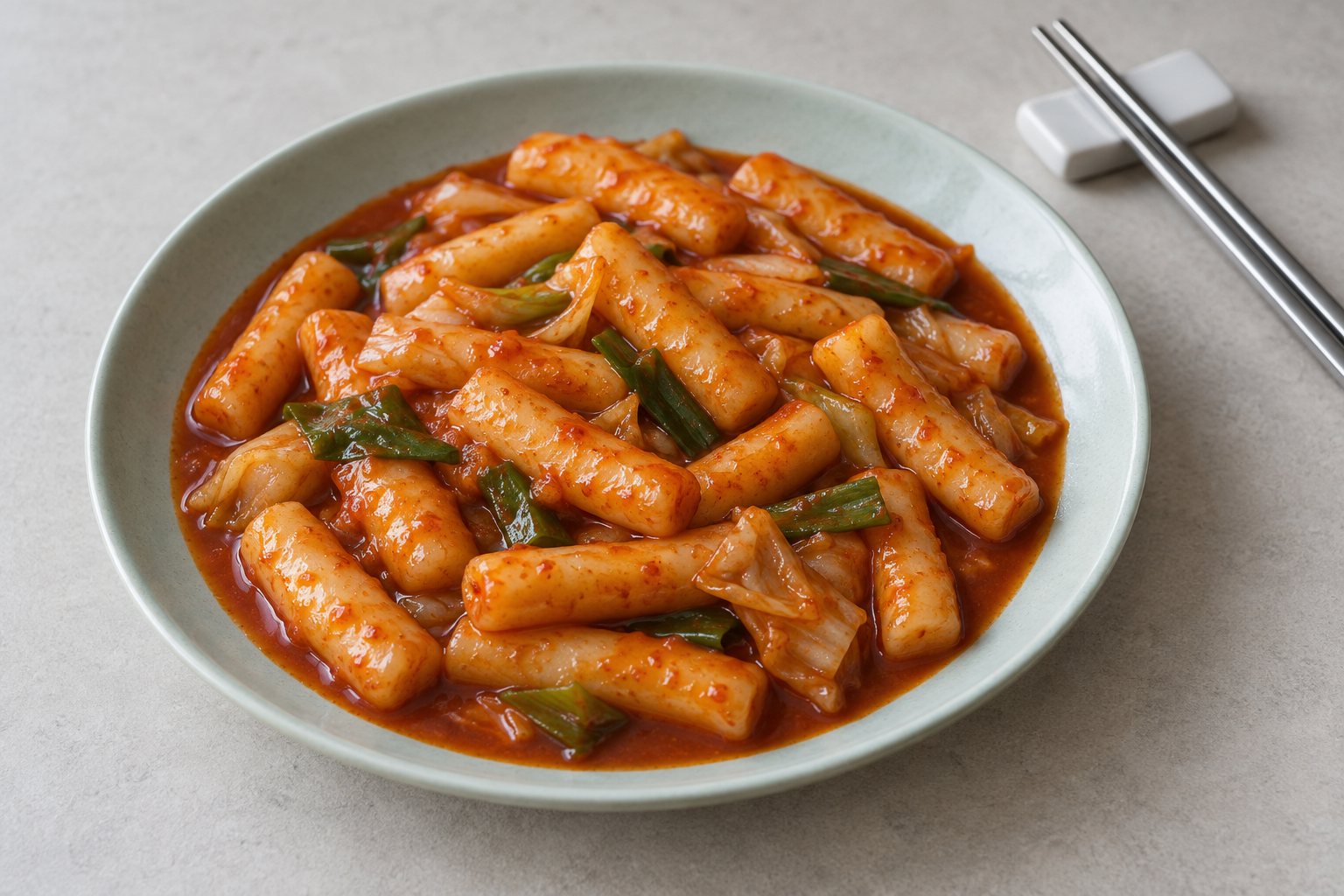 Tteokbokki đơn giản trên đĩa